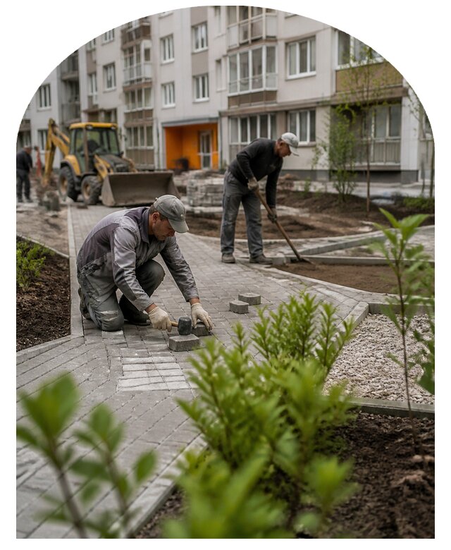Благоустройство двора многоквартирного дома в Южноуральске